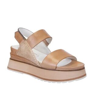 Naked Feet Dimensions Platform Slingback Sandal Ecru